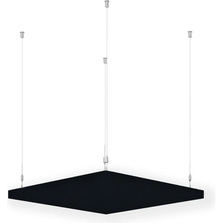 Rheinland Möbel FocusWall DAQ0909 – Quadratischer Akustik-Deckenabsorber 90×90 cm in Stofffarbe Havana inkl. Chrom-Stahlseilen - Made in Germany - Klasse A, Stoffbezug, schwer entflammbar