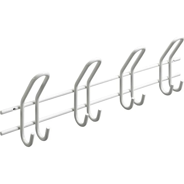 Hettich Garderobenleiste 4 Haken 57,5 x 16,5 x 7,5 cm weiß