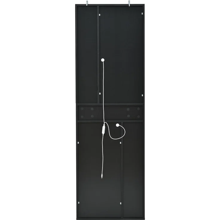 DESVIAE Vitrine mit LED-Beleuchtung und Schublade 55x170x38 cm Spanplatte Glas Schwarz – Bild 9