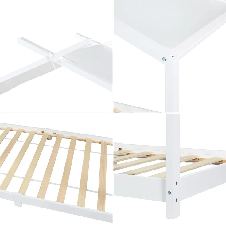 Kinderbett Brome mit Matratze 90x200 cm Weiß [en. casa] – Bild 6