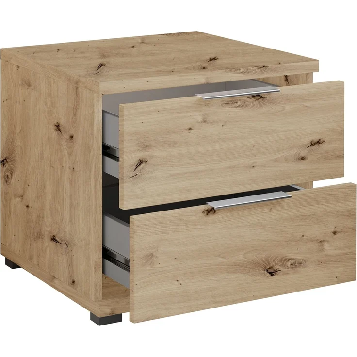 Nachtkommode >Smilla< in Artisan Eiche, Melamin - 46x43x42cm (BxHxT) – Bild 3