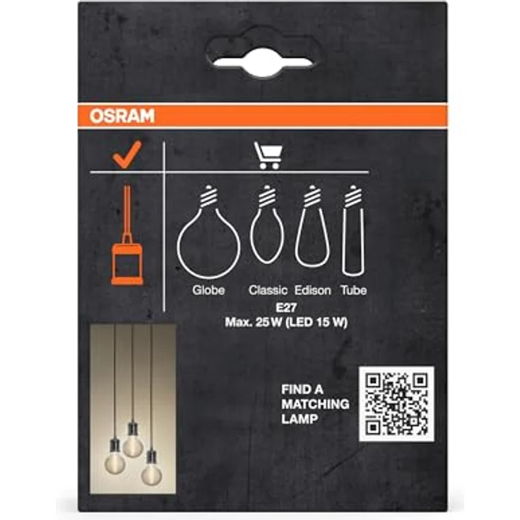OSRAM Hängelampe VINTAGE 1906 BOBBIN, Pendelleuchte im Vintage-Stil aus Metall, grau, Ø 10 cm, E27 Sockel mit 1,5 m Textilkabel – Bild 8