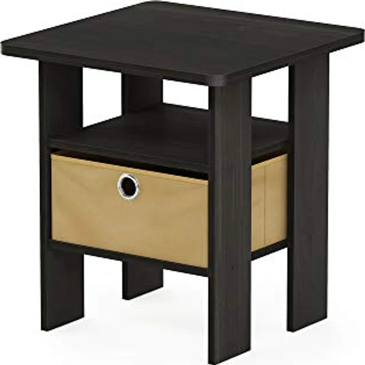 Furinno Andrey Beistelltisch Nachttisch mit Schublade, Espresso/Braun – Bild 10
