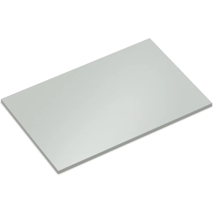 Dekor Spanplatte 19mm Tischplatte grau melaminharzbeschichtet mit ABS Kante Umleimer - Größe 80 x 40 cm - Höhe 1,9 cm - Farbe Lichtgrau – Bild 2