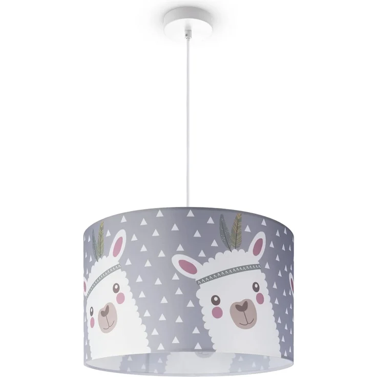 Paco Home Pendelleuchte Ela 214, ohne Leuchtmittel, Kinderlampe Deckenlampe LED Kinderzimmer Lampe Lama-Motiv, E27