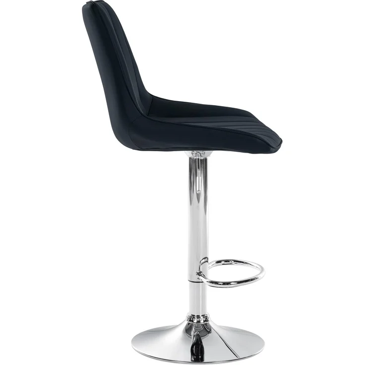 DELUKE® Barhocker 2er Set RIO - Schwarz, Kunstleder, Chrom Barhocker mit Lehne Barstuhl Tresenhocker Tresenstuhl Kneipenhocker Kneipenstuhl – Bild 4
