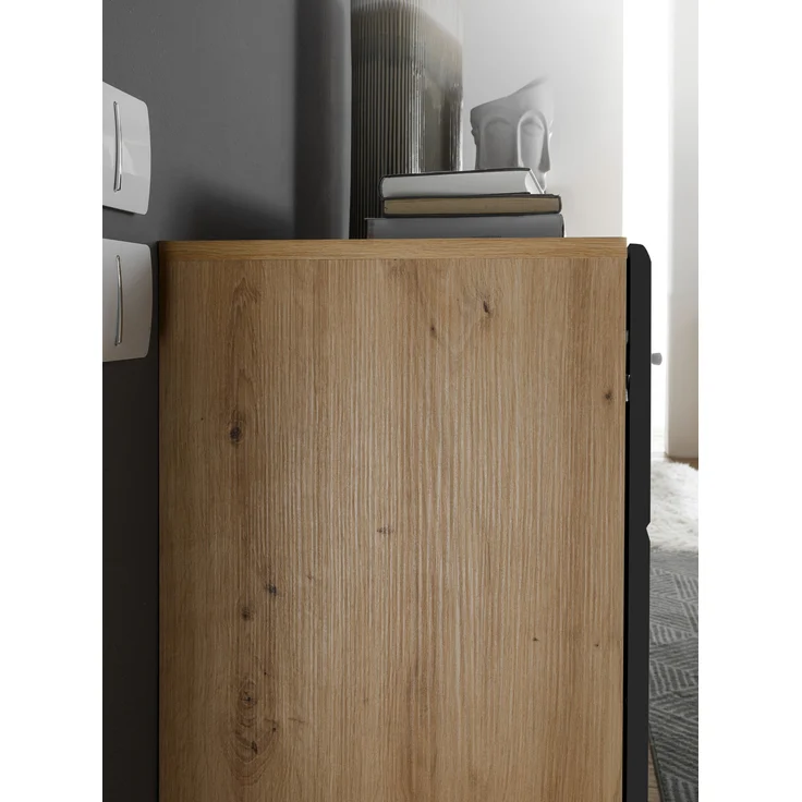 Lowboard >Georgia< in Eiche Artisan Nachbildung - 140x58x38cm (BxHxT) – Bild 8