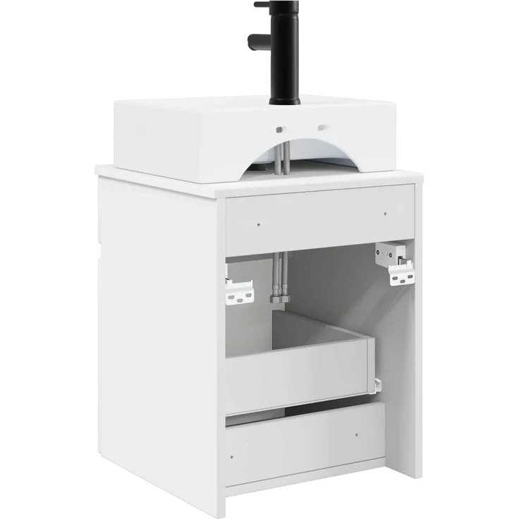vidaXL Wandmontierter Waschbeckenunterschrank Weiß 39 x 41 x 79,5 cm 890572 – Bild 4