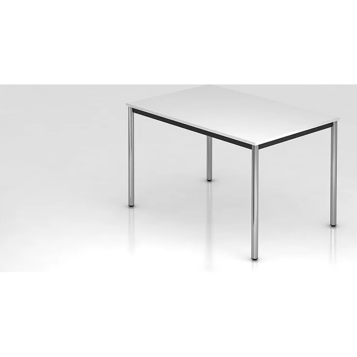 Besprechungstisch DR12 120x80cm 4-Fuß Buche Gestellfarbe: Chrom