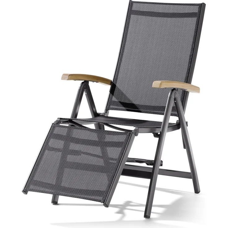 Gartensessel >Cadiz< in Grau, Kunstfasergewebe - 95x109x62cm (BxHxT)