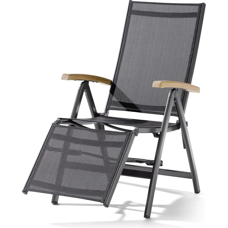 Gartensessel >Cadiz< in Grau, Kunstfasergewebe - 95x109x62cm (BxHxT) – Bild 1