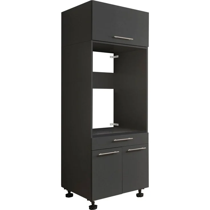 LAUNDREEZY Waschmaschinenschrank mit Schrankaufsatz, Anthrazit - Waschmaschinen-Überbauschrank TÜV-zertifiziert mit viel Stauraum - 67,5 x 200 x 67,5 cm (B/H/T) – Bild 2