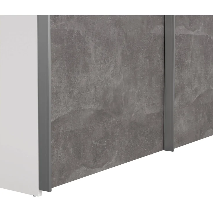 Dmora Kleiderschrank 2 Türen Maurice, Schlafzimmermöbel, Schrank, Garderobe, 150x61 h200 cm, Weiß und Grau – Bild 6