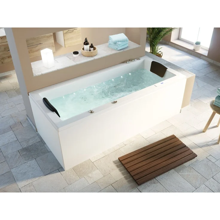 Deluxe Whirlpool Omega Ultra 170x75 Made in Germany 80 Düsen & LED mit Armatur : Mit Armaturen – Bild 1