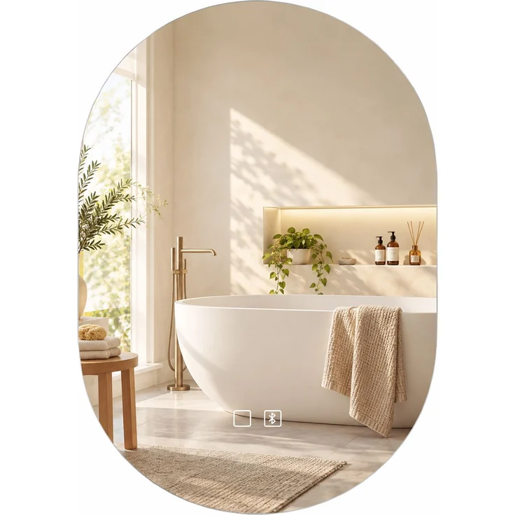 LED-Badezimmerspiegel 60 x 90 cm, 60.0×3.0×90.0cm, Silber, MELAYR – Bild 1