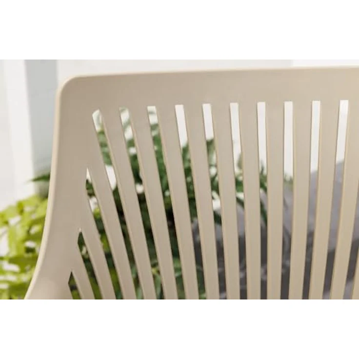 riess-ambiente SIGNUM 4-Fußstuhl greige/schwarz, Kunststoff, Indoor/Outdoor, mit Armlehnen, Esszimmer- und Gartenstuhl – Bild 7