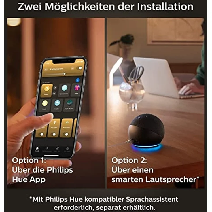 Philips Hue White E27 Lampe 4 Pack 4x1055lm, dimmbar, warmweißes Licht, steuerbar via App, kompatibel mit Amazon Alexa (Echo, Echo Dot) – Bild 4
