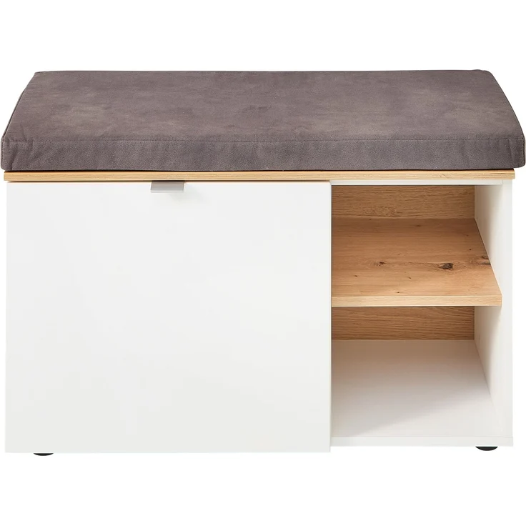 Garderoben-Set >Bari< (4-teilig) weiss matt / Eiche - 158x200x38cm (BxHxT) – Bild 2