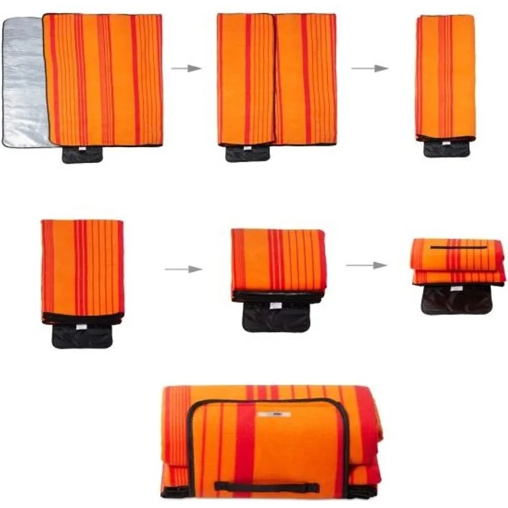 Picknickdecke 200x200cm orange gestreift 10025989 – Bild 8