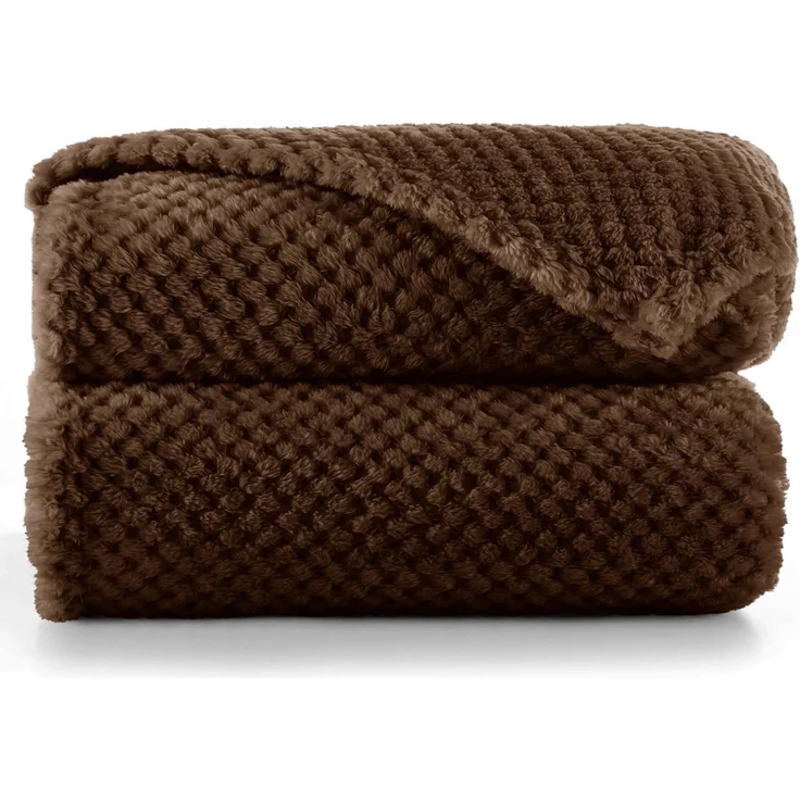 DecoKing Kuscheldecke 170x210 cm braun Decke Microfaser Wohndecke Tagesdecke Fleece weich sanft kuschelig skandinavischer Stil Schoko Henry