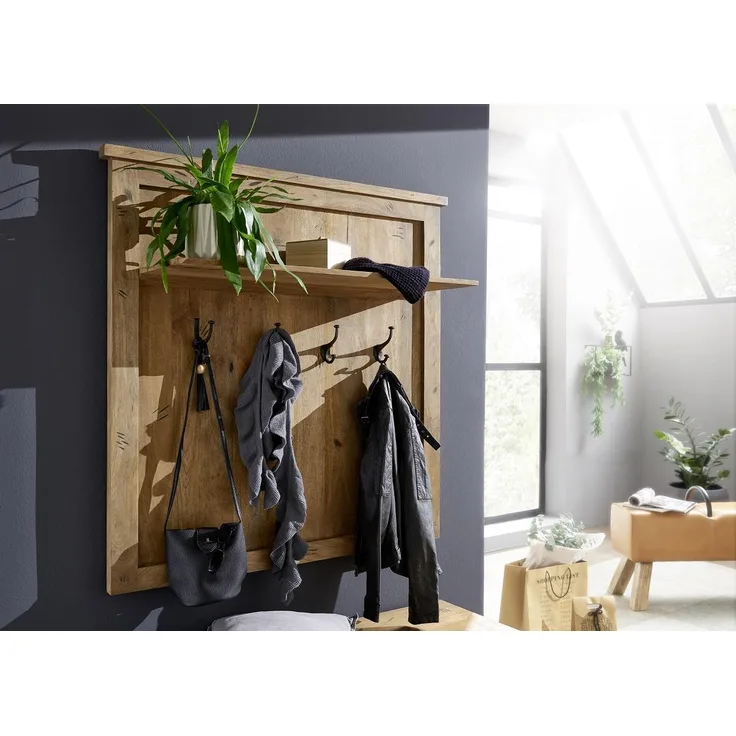 Wandgarderobe 115x115cm 'Railroad' Mango massiv