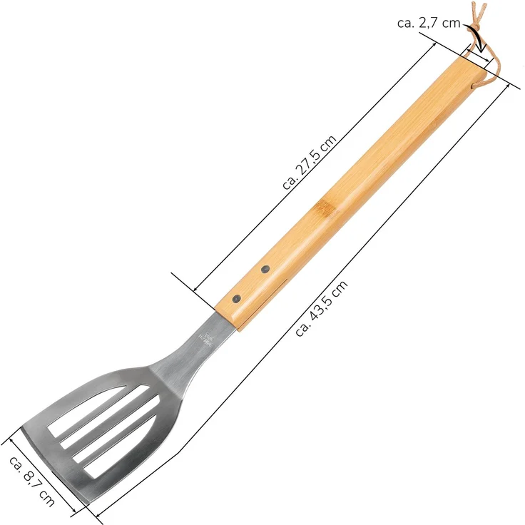 bremermann Grillbesteck-Set Grillbesteck 3er Set // Edelstahl mit Bambusgriffen – Bild 8