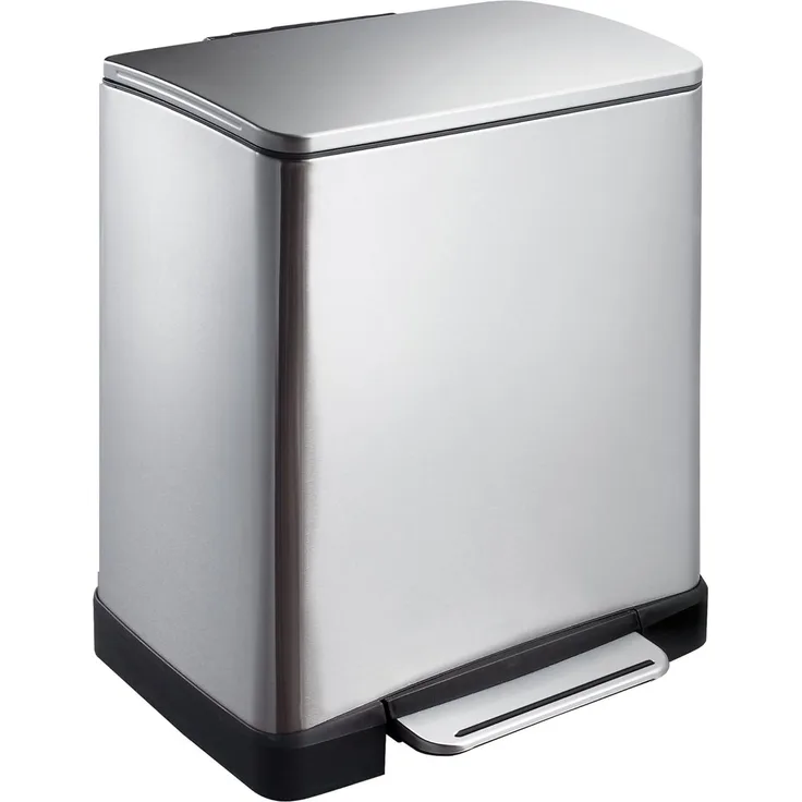 Tretabfalleimer EKO E-cube mattes Stahl/ Kunststoff/ Edelstahl 2 Fächer 10+9 l Soft-Close