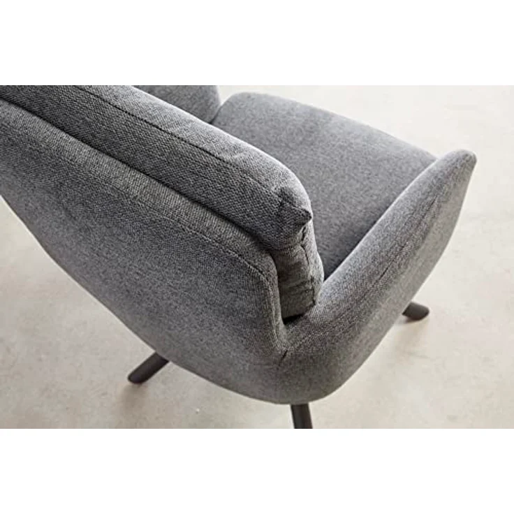 riess-ambiente Polsterstuhl BIG GEORGE grau / schwarz (Einzelartikel, 1 St), Esszimmer · 360° drehbar · mit Armlehne · Retro – Bild 8