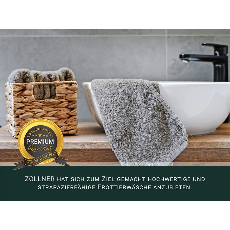 ZOLLNER Gästehandtücher 10er Set, Baumwolle, 30x50 cm, fango – Bild 3