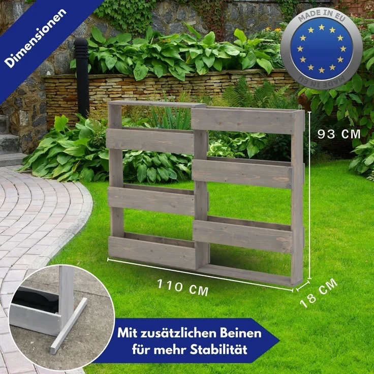 Coemo Vertikalbeet Riga Kräuterbeet Holz 7 Pflanzkästen – Bild 5