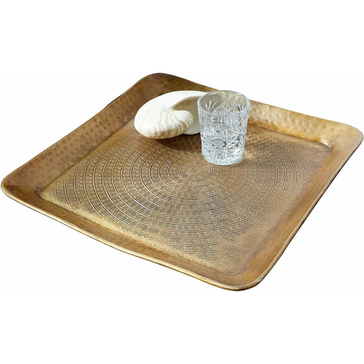 Mirabeau Tablett Tablett Rustique antikmessing, Aluminium, Umrandung: Eisen – Bild 1