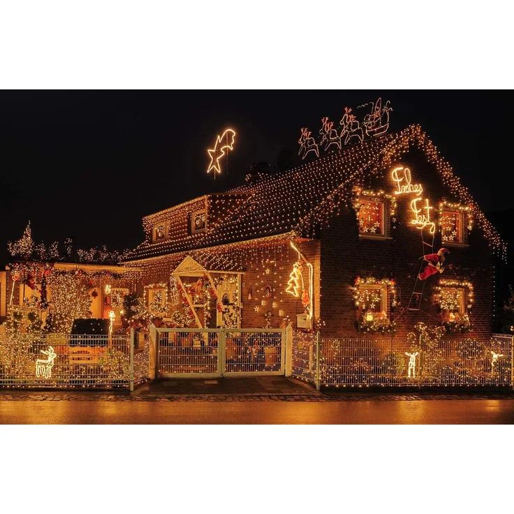 Idena 31487 - LED Lichterschlauch mit 100 LEDs in Warmweiß, Lichterkette mit 8 Stunden Timer Funktion & Transformator, ca. 10 m lang, Deko für Innen & Außen, Party Deko, Weihnachtsdeko, Hochzeit – Bild 6