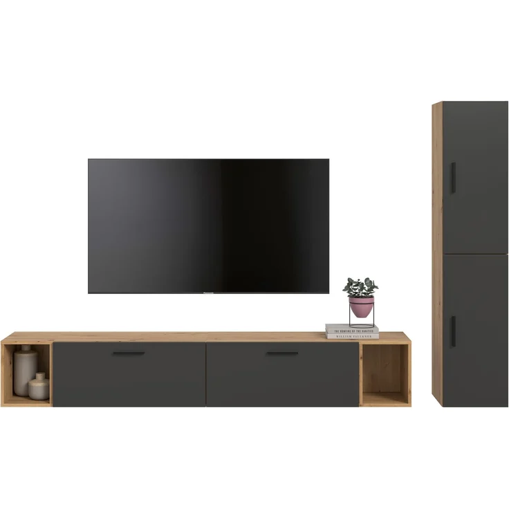 The One Wohnkombination in Basalt grau Nachbildung – Bild 2