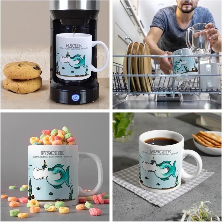 speecheese Tasse Honeycorns Kaffeebecher mit Sternzeichen Fische Motiv Tasse Becher – Bild 5