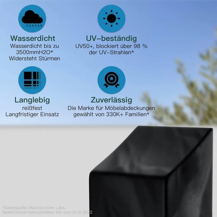 Gartenstuhl Abdeckung wasserdicht reißfest – Bild 3