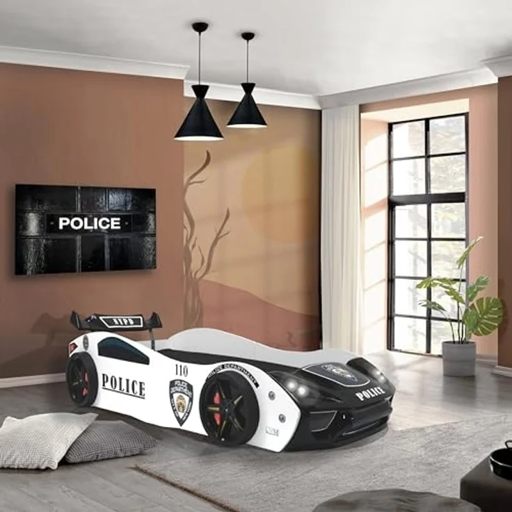 Autobett Kinderbett "Police" 90x200 inkl. Lattenrost – Bild 2