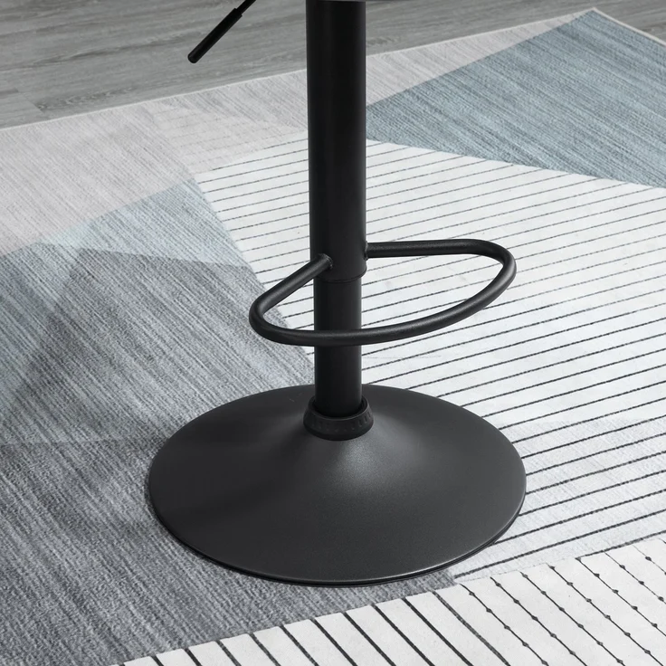 2er-Set Barhocker, höhenverstellbare Barstuhl mit Lehne, Samtoptik, Metallgestell, Fußstütze, drehbare, Dunkelgrau--Dunkelgrau--104x46x48cm--YOUDENOVA – Bild 10