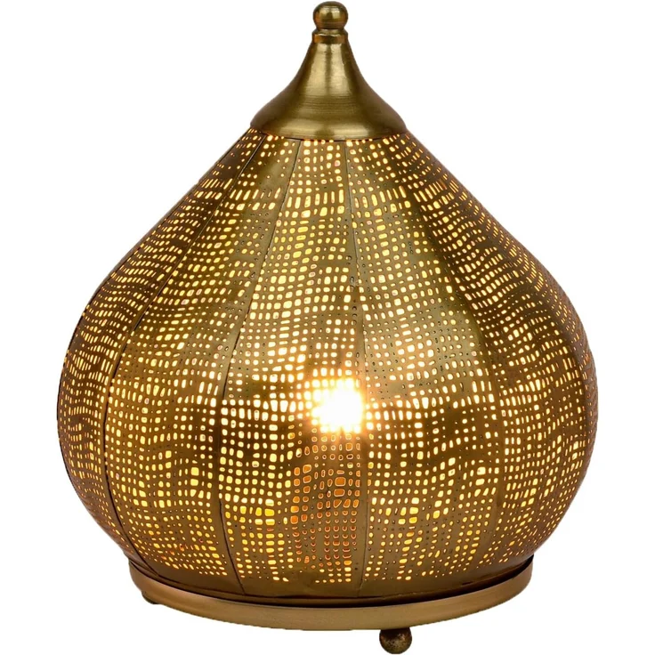 Marrakesch Orient & Mediterran Interior Nachttischlampe Orientalische Deko Tischlampe Nachttischlampe Lampe Jamiel Gold, Leuchtmittel nicht im Lieferumfang enthalten, Handarbeit – Bild 1