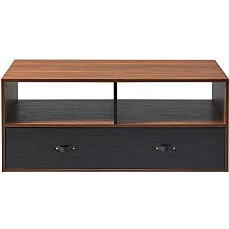 Teamson Home Henry Couchtisch, Braun, Holzwerkstoff, 60.3x45.7x45.7 cm, mit großer Tischfläche und Schublade – Bild 5