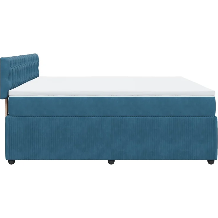 vidaXL Boxspringbett mit Matratze Blau 200x200 cm Samt 3287840 – Bild 9