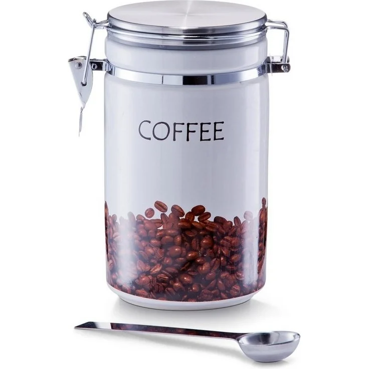 Neuetischkultur Vorratsdose Kaffeedose mit Löffel, Steingut, (Set, 2-tlg, 1 Kaffeedose 1 Löffel), Vorratsdose – Bild 3