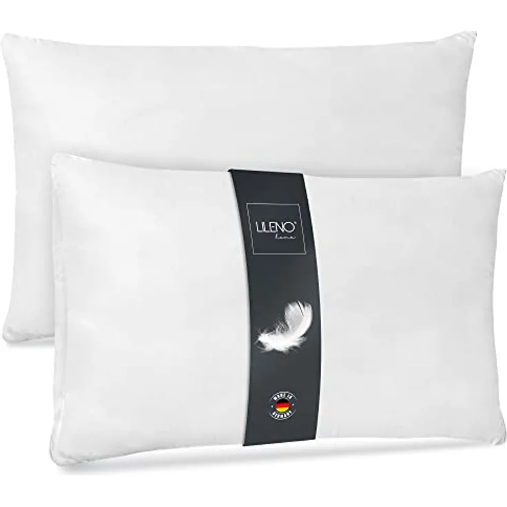 LILENO HOME Federkissen 40x80 cm [2er Set] - Kissen 40x80 cm aus Federn als Kopfkissen, Schlafkissen u. Bettkissen perfekt für Allergiker und Kinder - Federkernkissen mit je 600 g – Bild 2