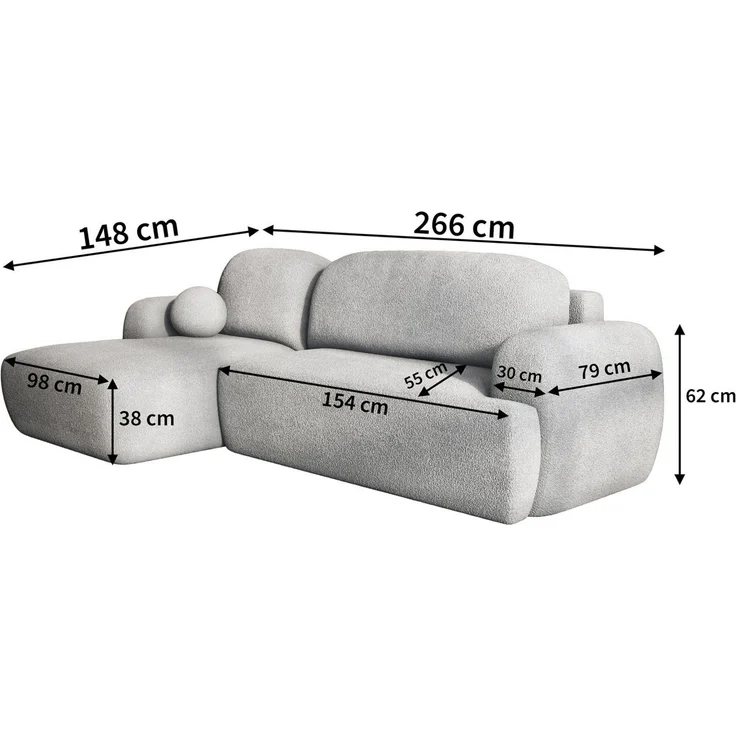 Masseno Ecksofa MODENZA mit Schlaffunktion L-Form, Sofa mit Bettkasten – Bild 2