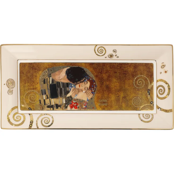 Goebel / Gustav Klimt - Der Kuss,Schale,Der Kuss,24,0cm x 12,0cm x 2,0cm / New Bone China / 24,0cm x 12,0cm x 2,0cm