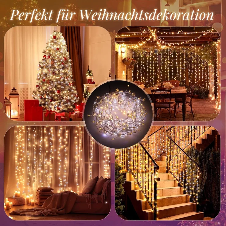 SALCAR 5m 300 LED Lichterkette Außen Weihnachten – Bild 9