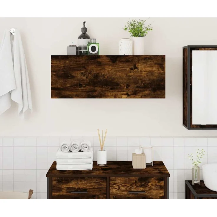 vidaXL Bad-Wandschrank Räuchereiche 80x25x30 cm Holzwerkstoff 860080 – Bild 3