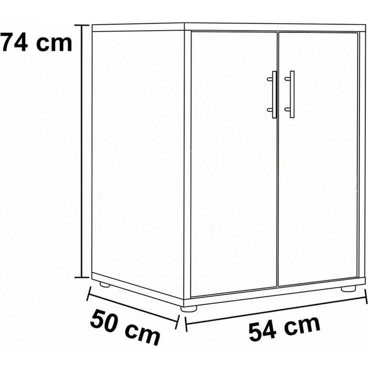 moebel-dich-auf Aktenschrank Druckerkommode TABOR (ideal für Drucker, 2-türig) 74 cm hoch, Ablagefläche: 54x50 cm – Bild 4