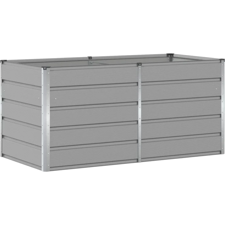 vidaXL Pflanzkübel Hellgrau 160 x 80 x 75 cm Stahl 42018141 – Bild 2