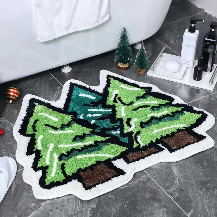 ABC Weihnachts-Fußmatte, rutschfest, Weihnachtsbaum-Design