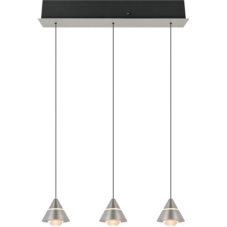 LED Pendelleuchte ROMEO höhenverstellbar, 3-flammig Silber, Breite 55cm – Bild 2